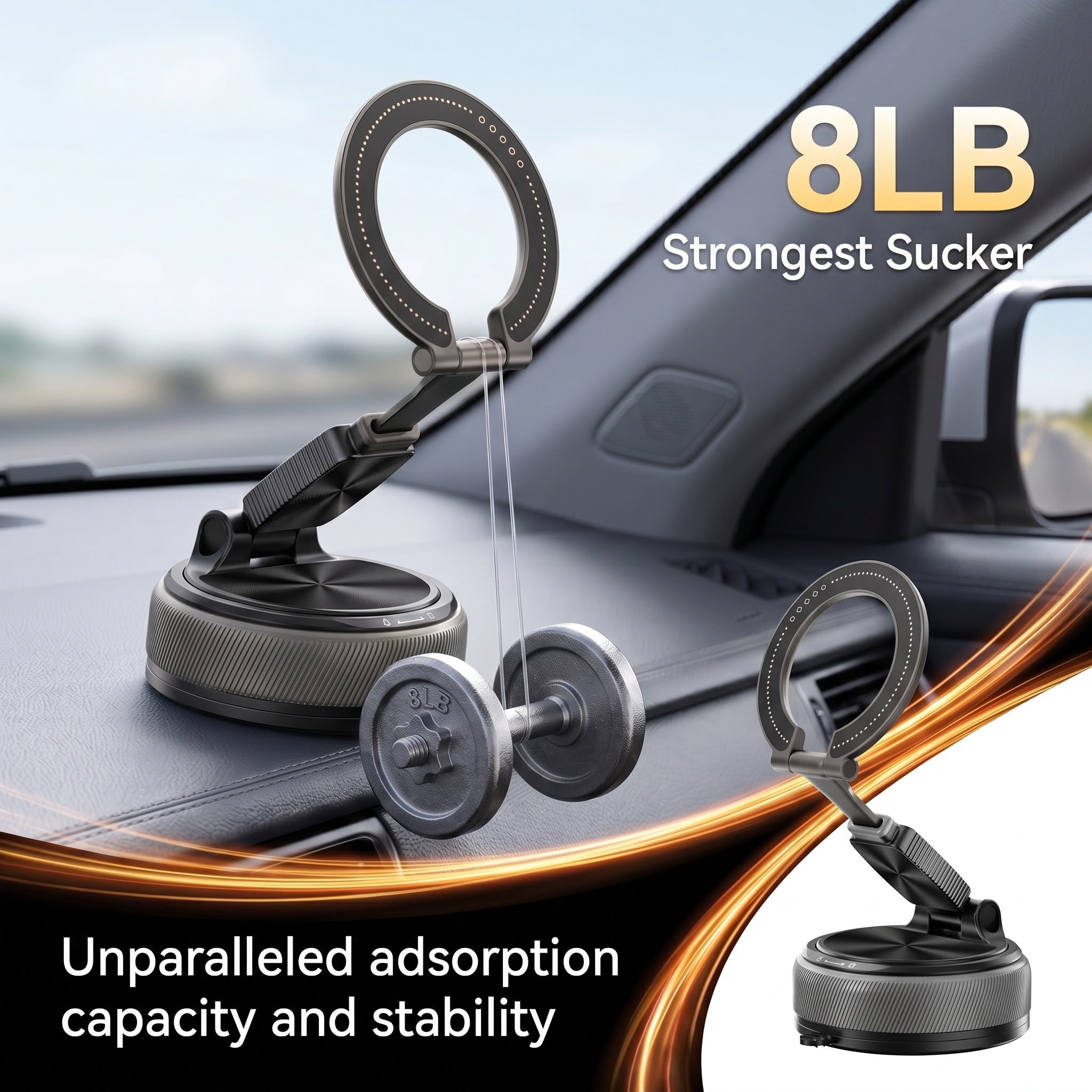 Specam 2-in-1 Magnetic Car Phone Mount & Desk Stand - Black - View 2