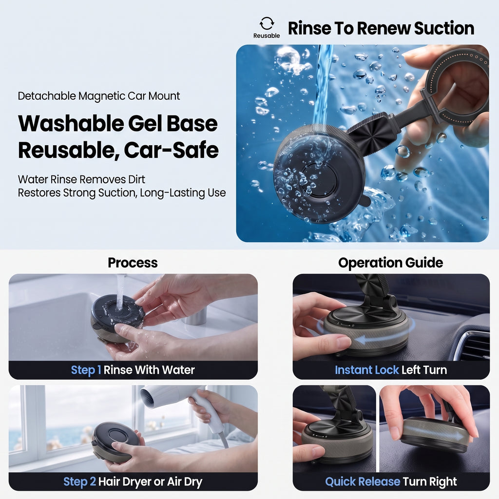 Specam 2-in-1 Magnetic Car Phone Mount & Desk Stand - Black - View 8