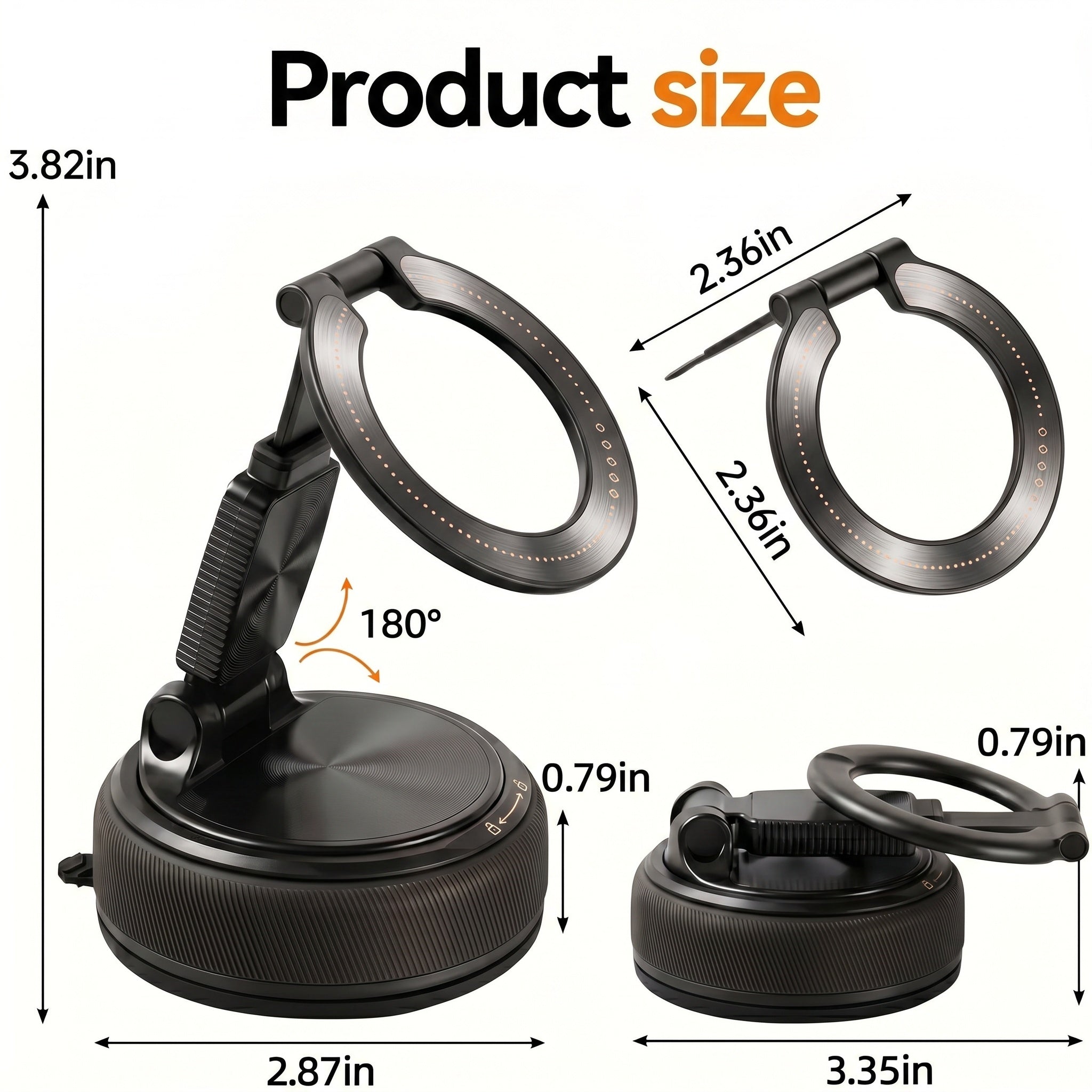 Specam 2-in-1 Magnetic Car Phone Mount & Desk Stand - Black - View 9