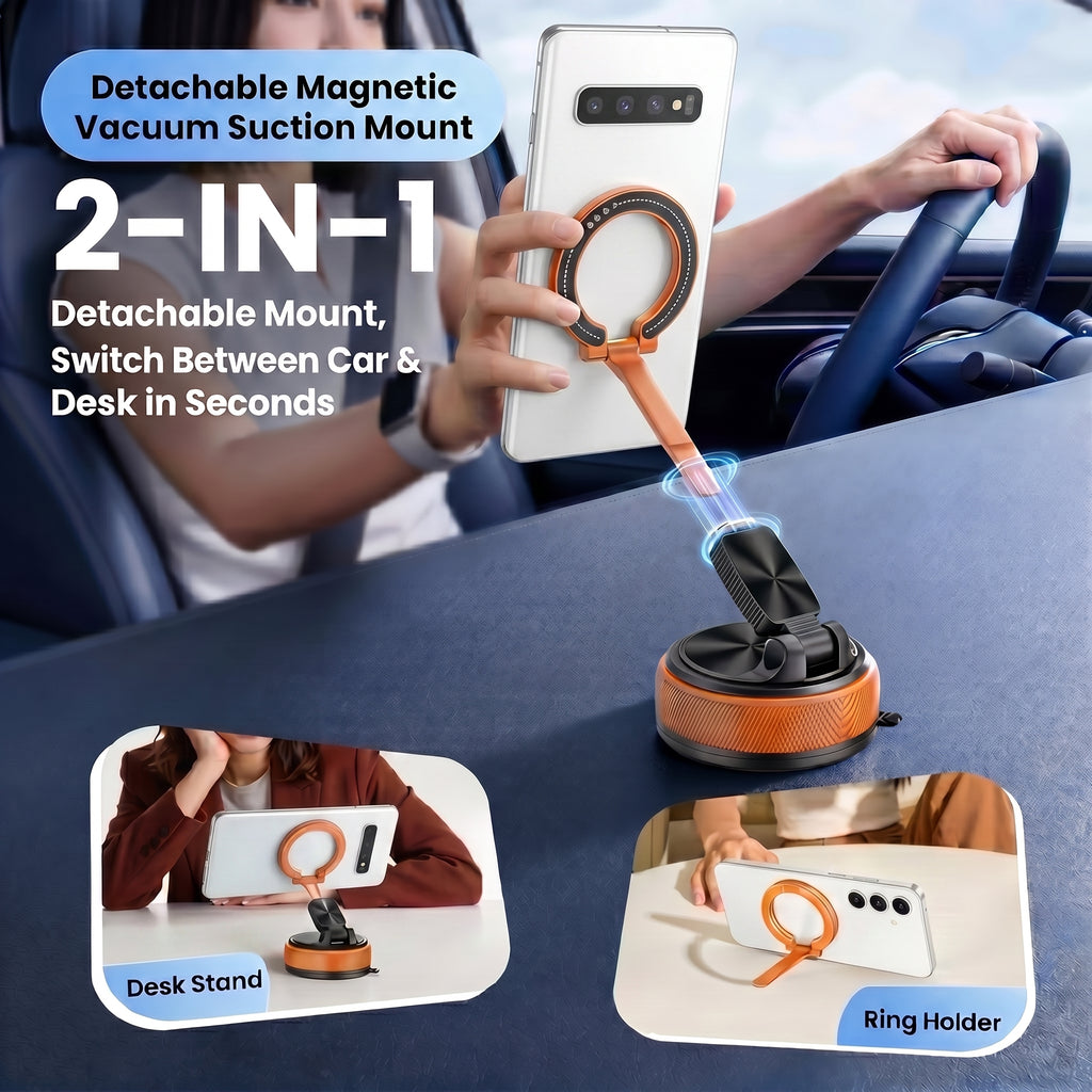 Specam 2-in-1 Magnetic Car Phone Mount & Desk Stand - Orange - View 3