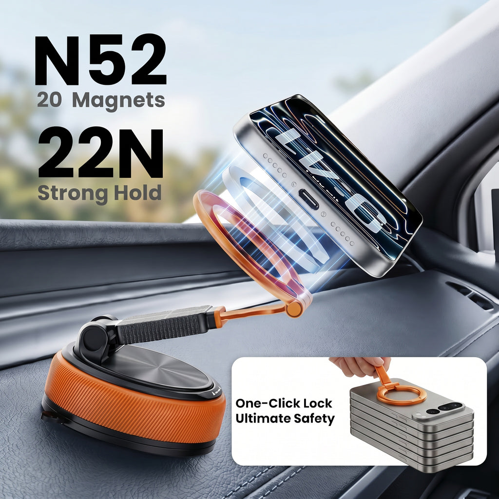 Specam 2-in-1 Magnetic Car Phone Mount & Desk Stand - Orange - View 4