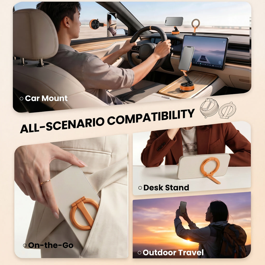 Specam 2-in-1 Magnetic Car Phone Mount & Desk Stand - Orange - View 7