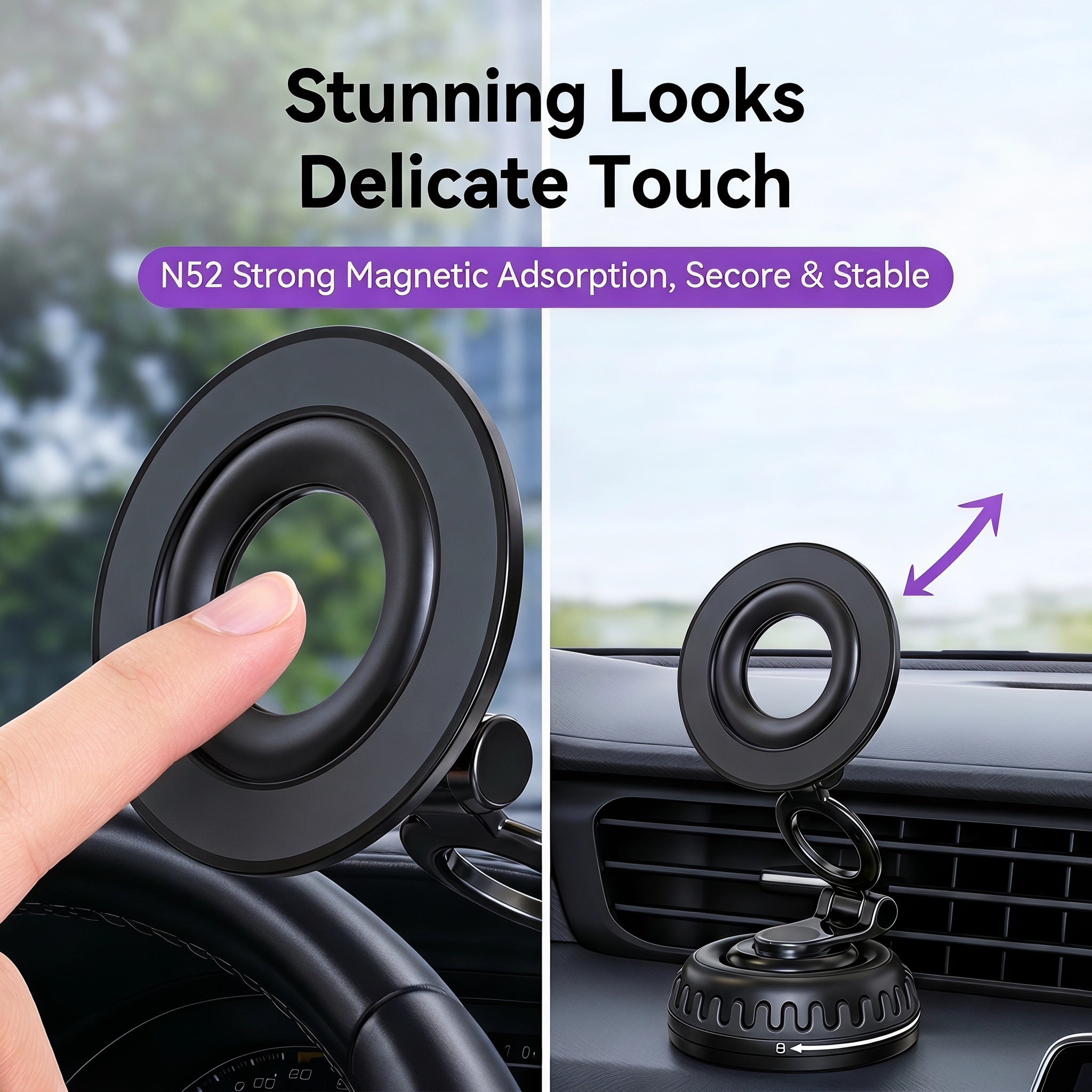 Specam S20 Magnetic Car Phone Mount - Black - View 4