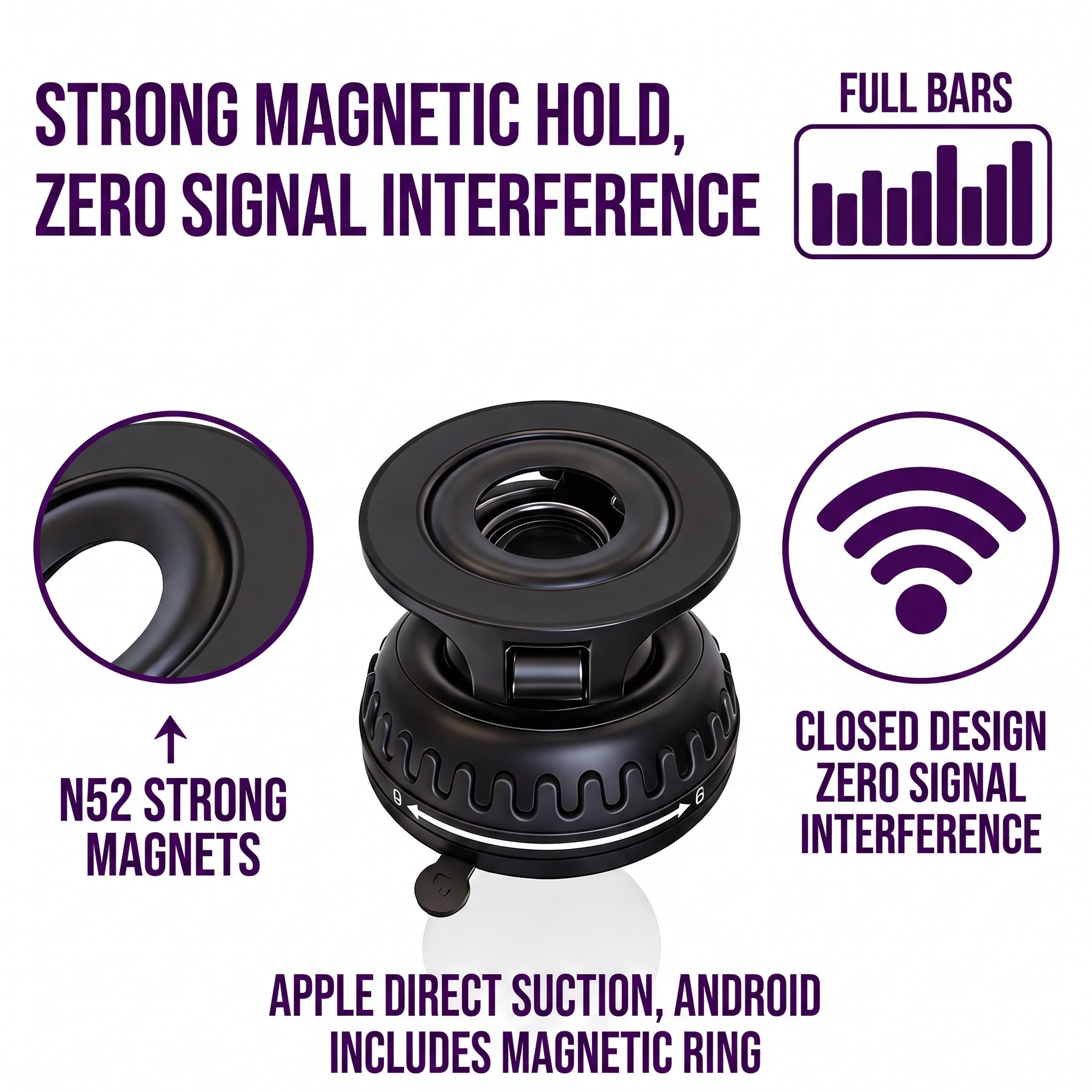 Specam S20 Magnetic Car Phone Mount - Black - View 6
