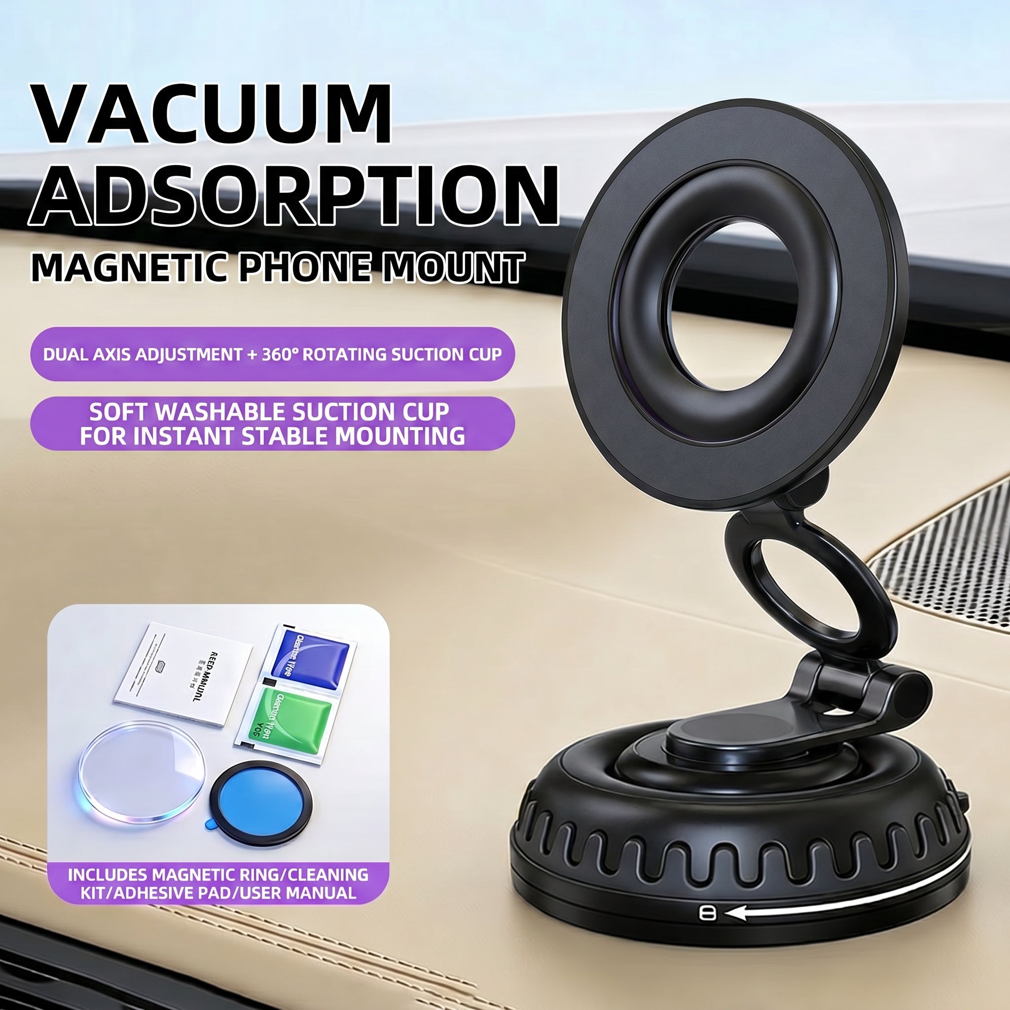 Specam S20 Magnetic Car Phone Mount - Black - View 7