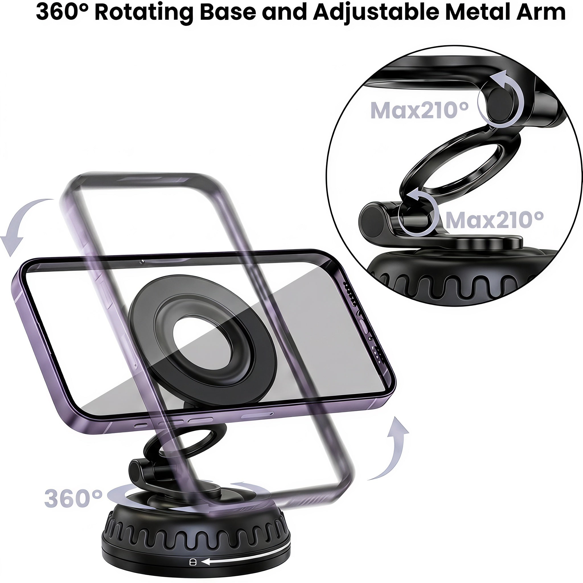 Specam S20 Magnetic Car Phone Mount - Black - View 9