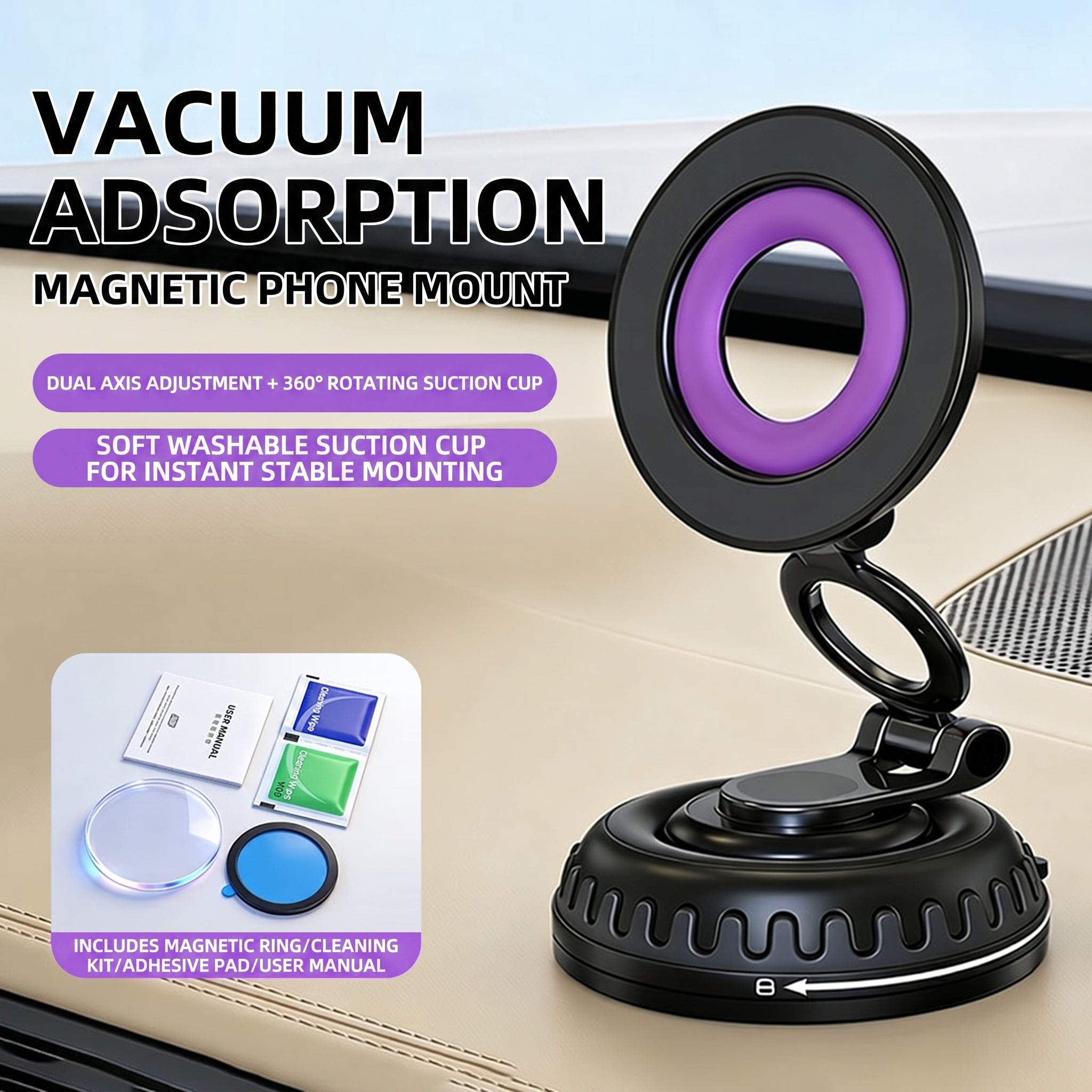 Specam S20 Magnetic Car Phone Mount - Purple - View 7