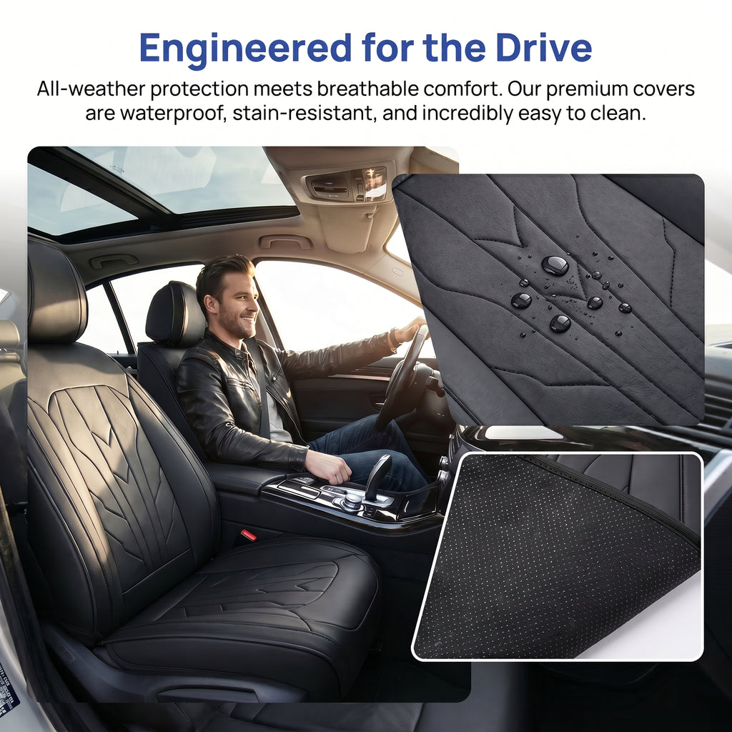 Specam Full Set Car Seat Covers 5-Seat Universal Fit - Black - View 4