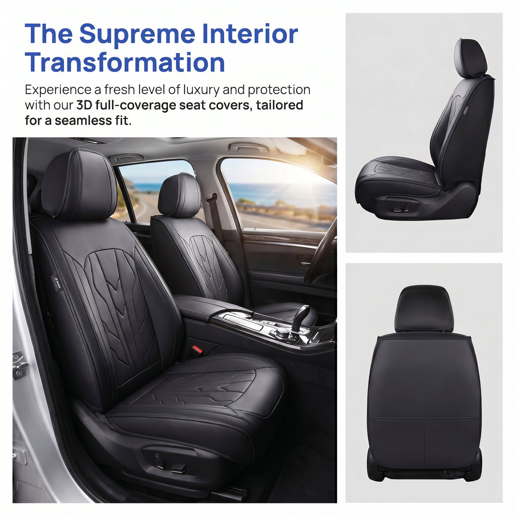 Specam Full Set Car Seat Covers 5-Seat Universal Fit - Black - View 5