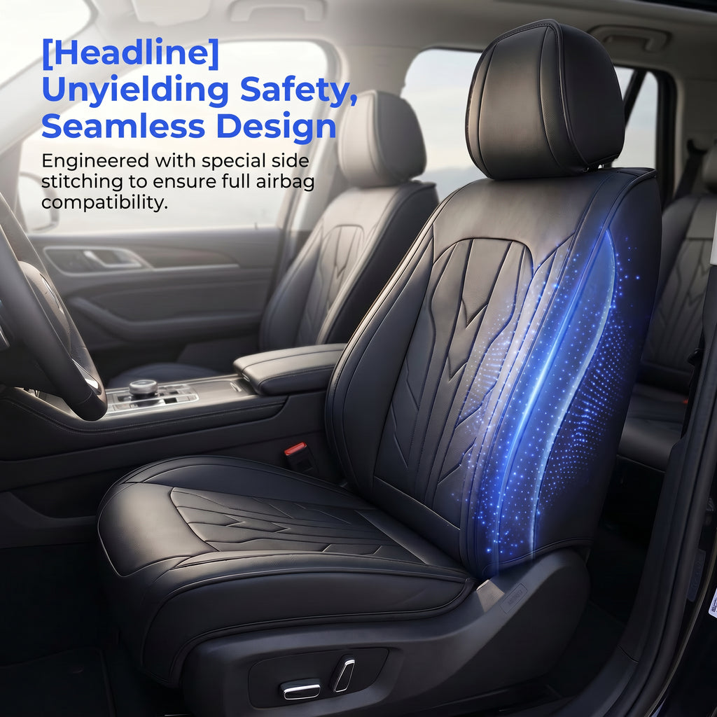 Specam Full Set Car Seat Covers 5-Seat Universal Fit - Black - View 6
