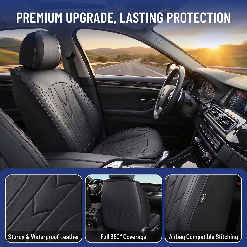 Specam Full Set Car Seat Covers 5-Seat Universal Fit - Black - View 9