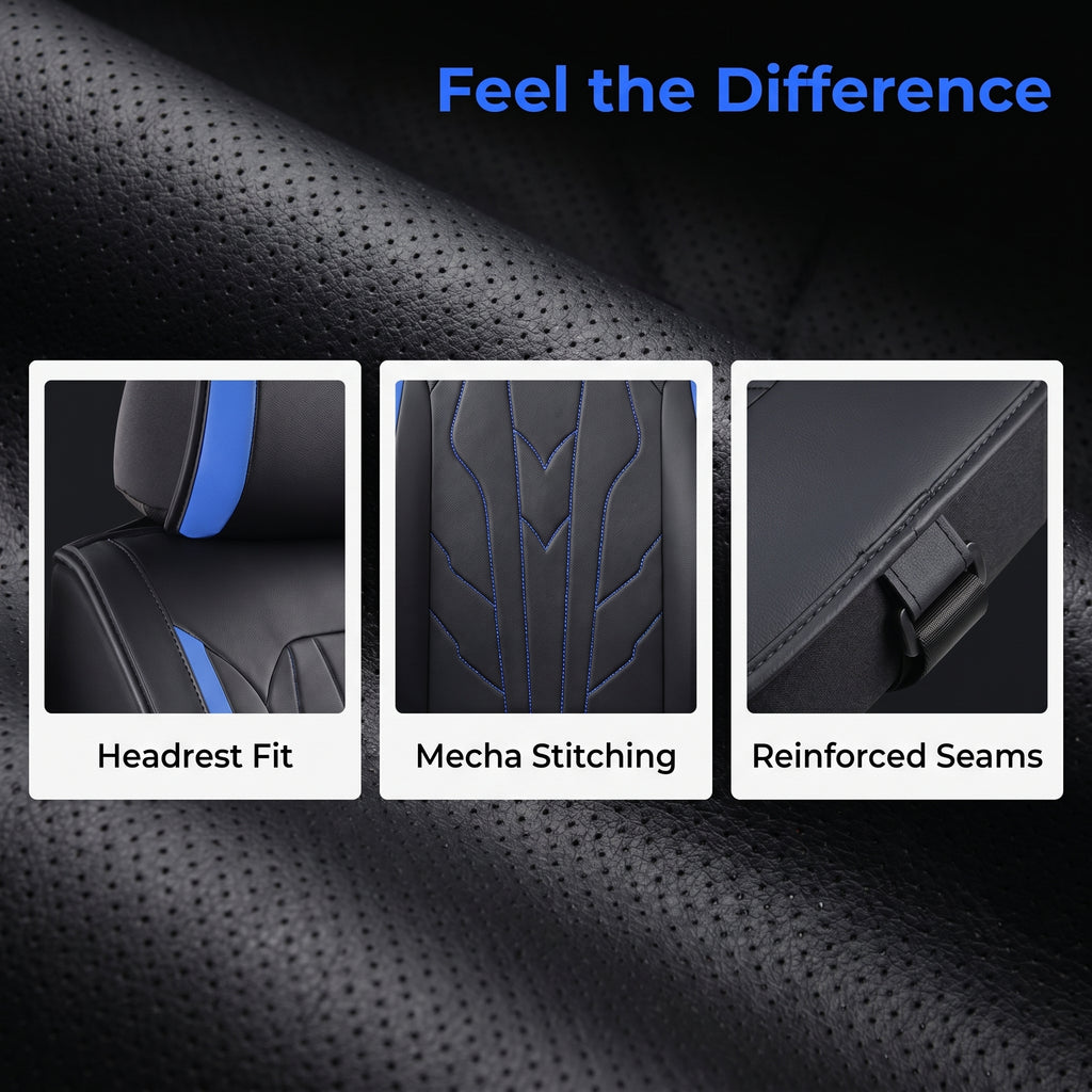 Specam Full Set Car Seat Covers 5-Seat Universal Fit - Blue - View 10