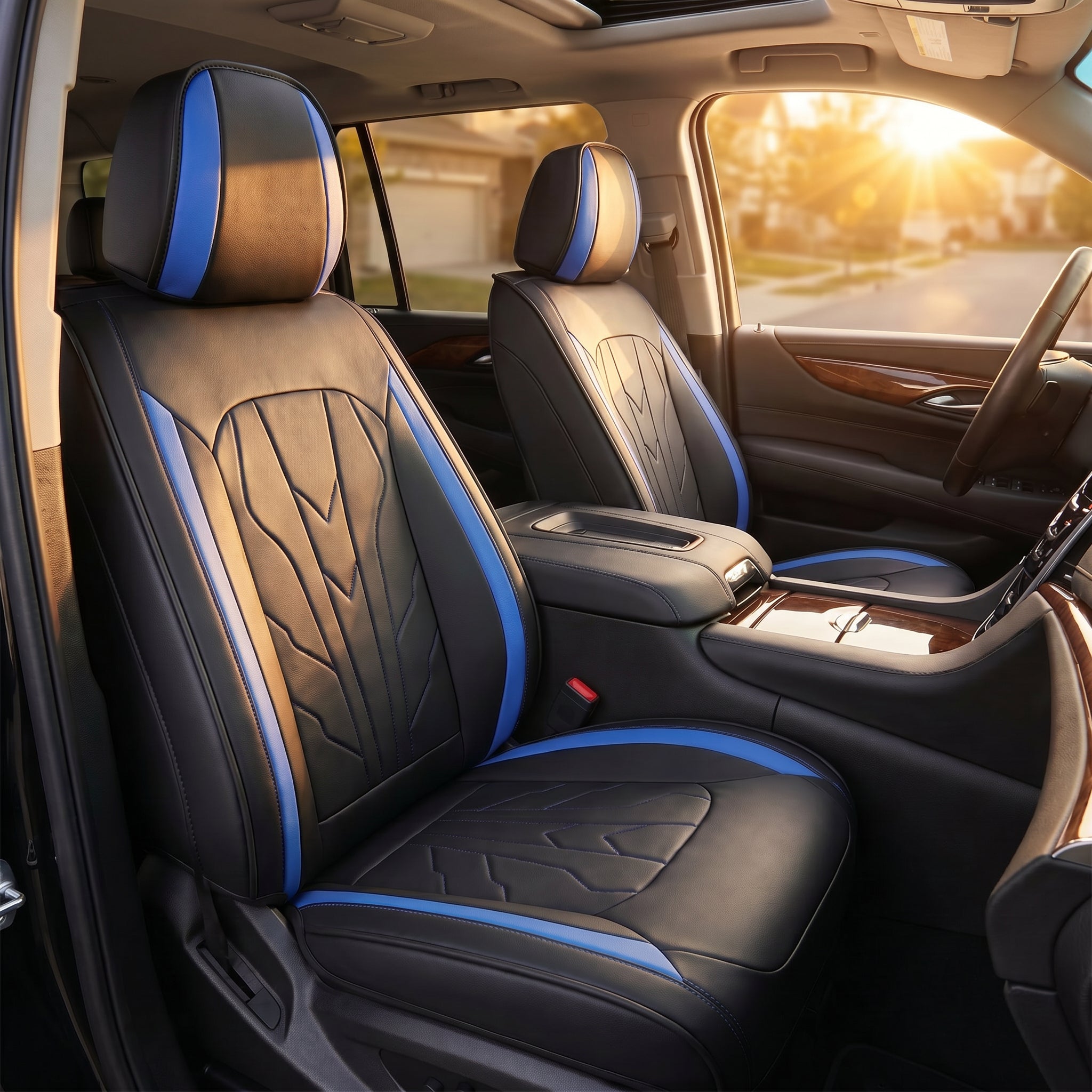 Specam Full Set Car Seat Covers 5-Seat Universal Fit - Blue - View 2